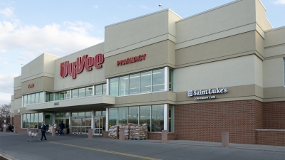 An exterior view of a Saint Luke's Convenient Care clinic in a HyVee grocery store